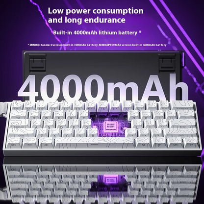 AULA Mini60 HE Magnetic Switch Keyboard RGB Tri-Mode Wireless Mechanical Keyboard, 8000Hz Gaming Keyboard with 0.01mm Rapid Trigger, Bluetooth, 2.4GHz & USB-C