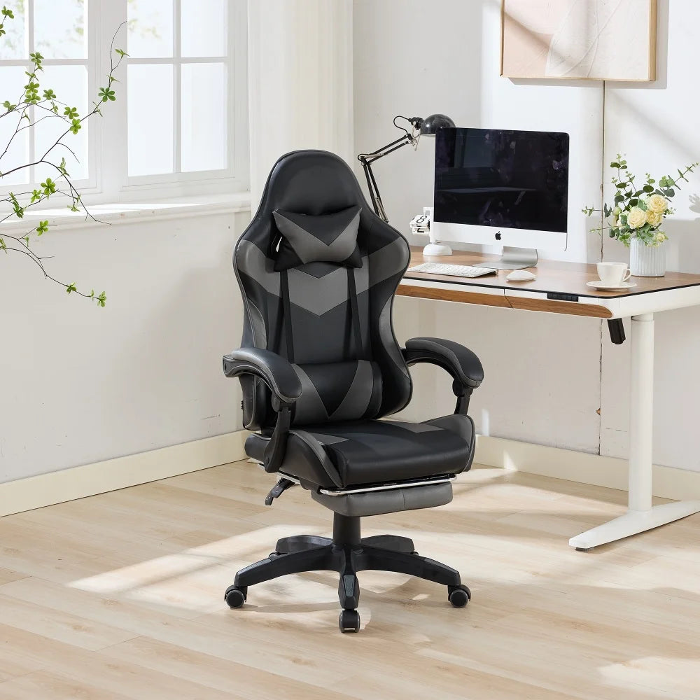 Ergonomic Gaming Chair 360° Reclining Office Chair with Footrest, Adjustable Height Racing Chair with Lumbar Support and Headrest