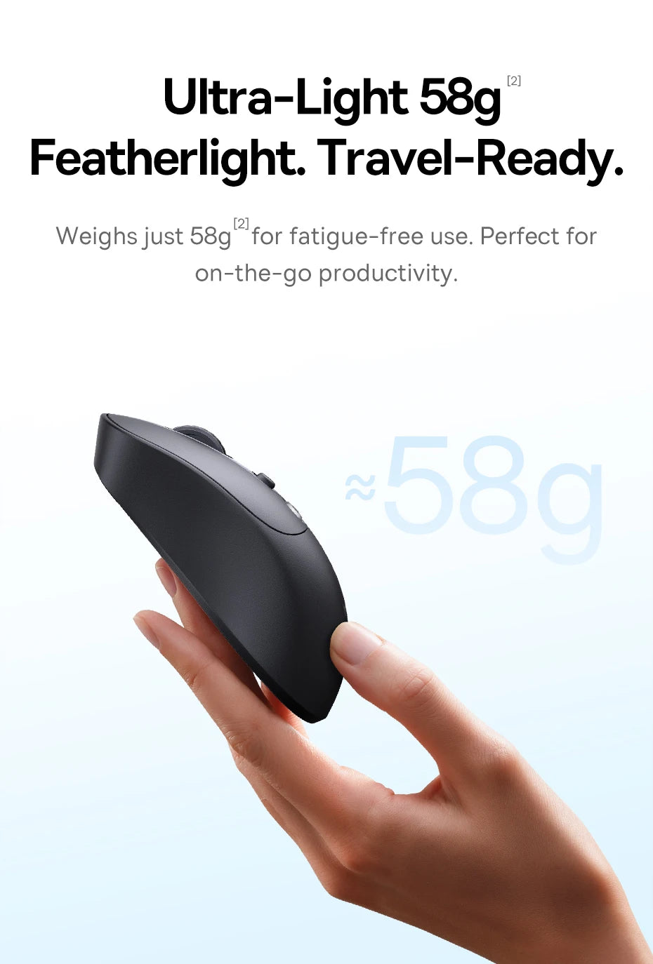 【NOVO】Baseus EM2 ergonomski bežični miš Bluetooth 5.3 2.4G, Type-C punjenje, ultra lagan, tih, s prilagodljivim tipkama