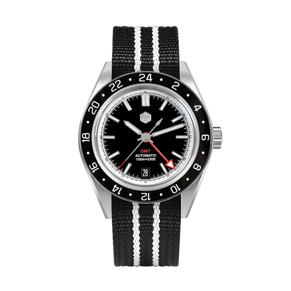 San Martin Original Design Fashion GMT 39.5mm Men Sports Watch Japan NH34 Automatic Mechanical Waterproof 100m SN0116 Reloj