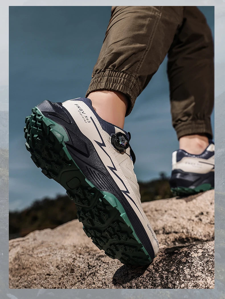 Zapatillas de senderismo transpirables para hombre — Hebilla giratoria, suela antideslizante