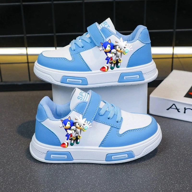 Sonic Fashion Sport Shoes PU Leather Sneakers Soft-soled Student Sneakers Tennis Shoes