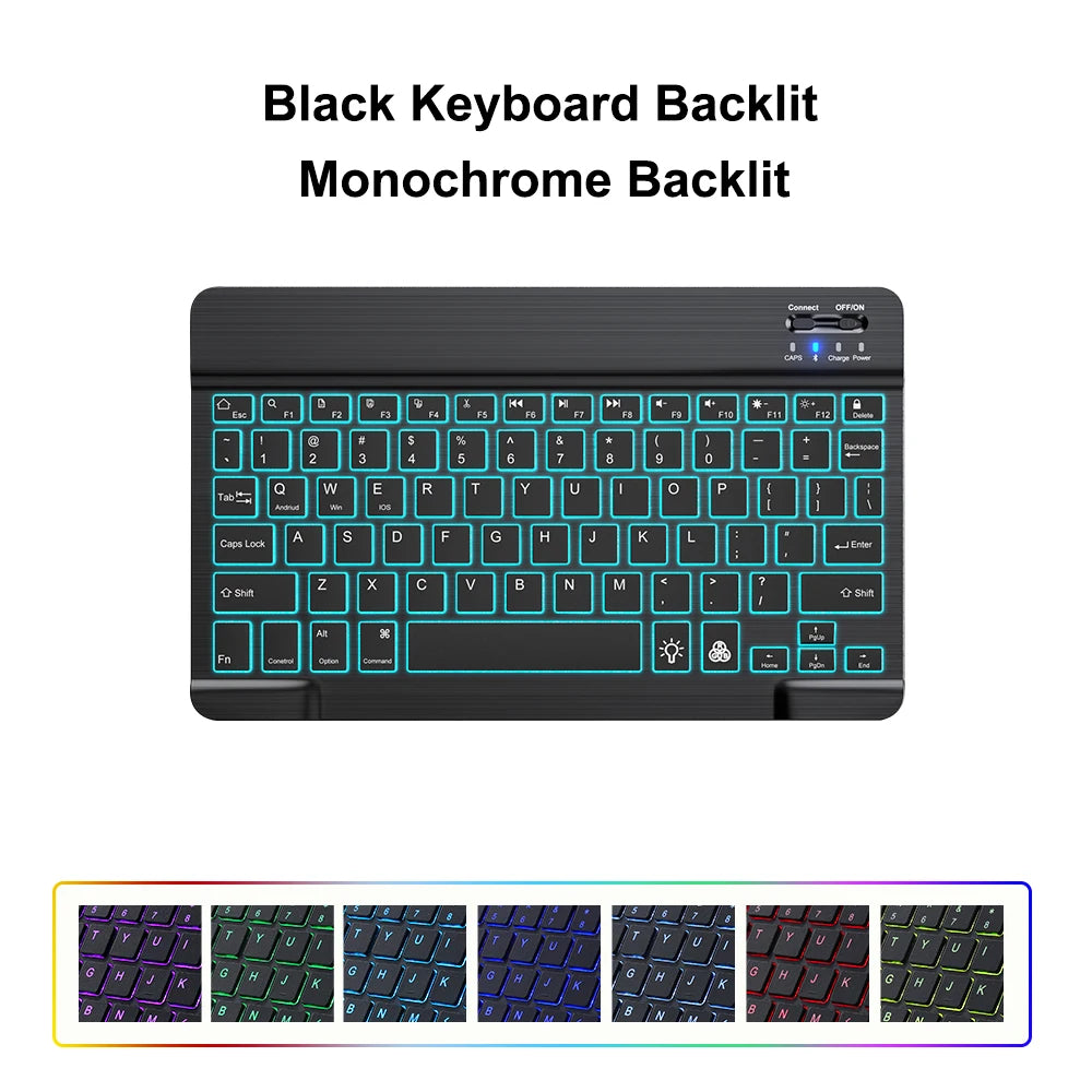 10inch Backlight Bluetooth Keyboard Mouse For IOS Android Windows, Backlit Keyboard For iPad, Wireless Keyboard For Samsung Tablet