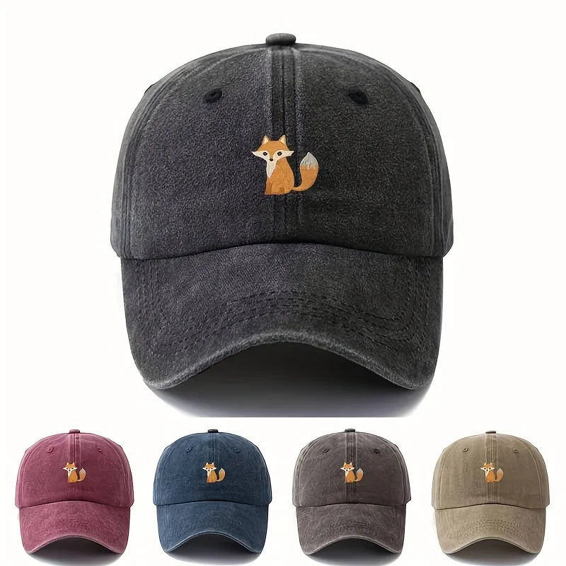 Cappellino da baseball con stampa a motivo di volpe carina, ideale per la moda casual quotidiana, versatile per gli spostamenti in città, adatto a uomo e donna