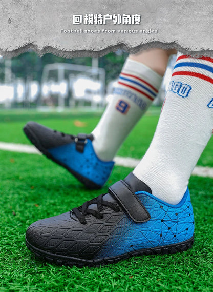 Vyriški futbolo bateliai, mergaičių futbolo bateliai su spygliais, lauko rungtynėms ir treniruotėms skirti sportiniai futbolo bateliai su ilgais spygliais, patogūs, kvėpuojantys, berniukams, neslystantys