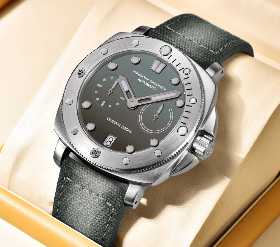 PAGANI DESIGN Men's Watches New Diver Automatic Mechanical Watch Sapphire Stainless Steel Sport 20 Bar Clock