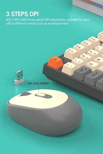 Set inalámbrico de teclado y ratón gaming de oficina NexusClick, ahorro de energía inteligente, tamaño completo, 104 teclas, 1600DPI ajustable, USB para portátil y PC