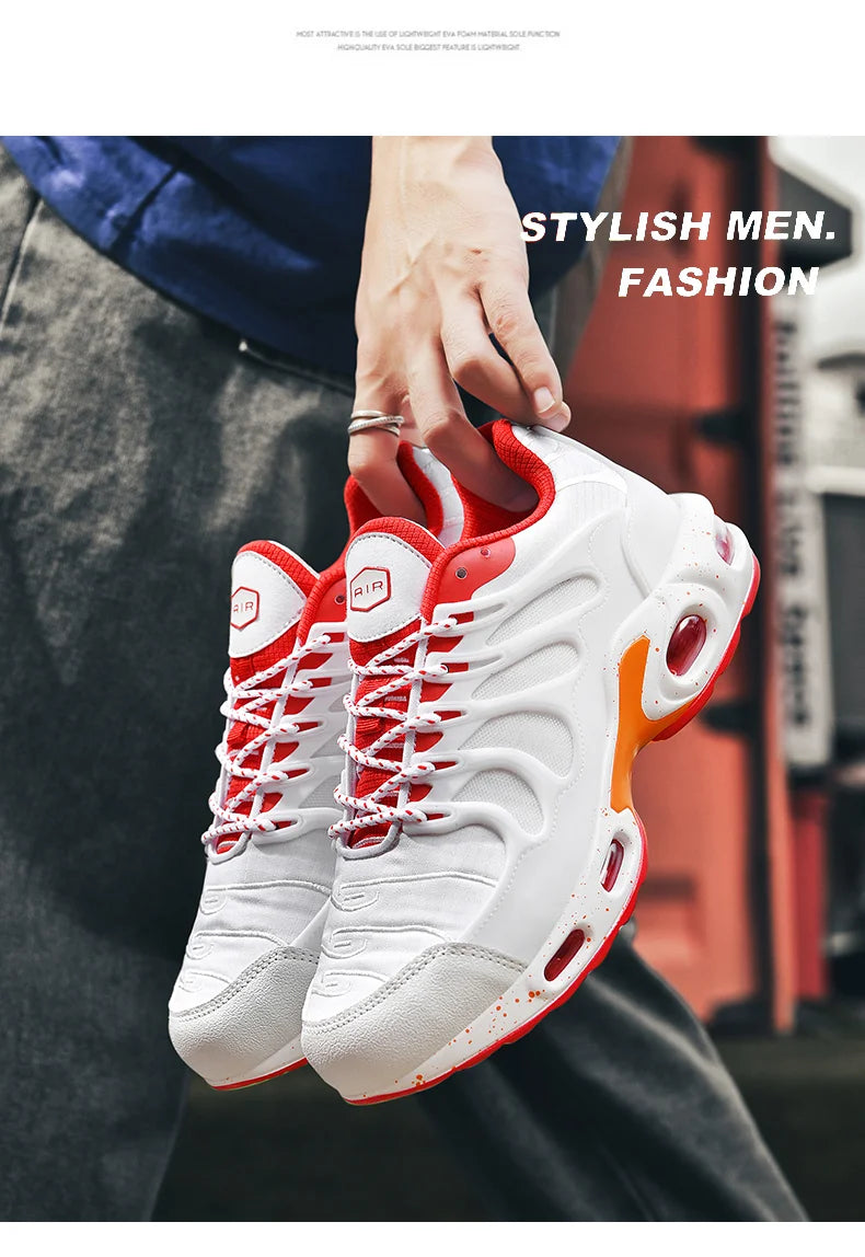 Men's Air-Cushioned Running Shoes Marathon Sports Breathable Lightweight Women's Comfortable Non-Slip Casual Shoes