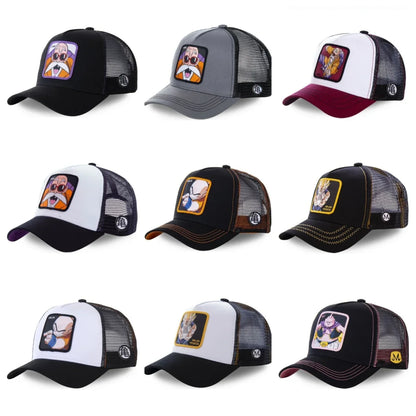 Dragon Ball Son Goku-baseballkasket til mænd, sommerkasket til rejser, broderet hiphop-solskærm, justerbar trucker-meshkasket
