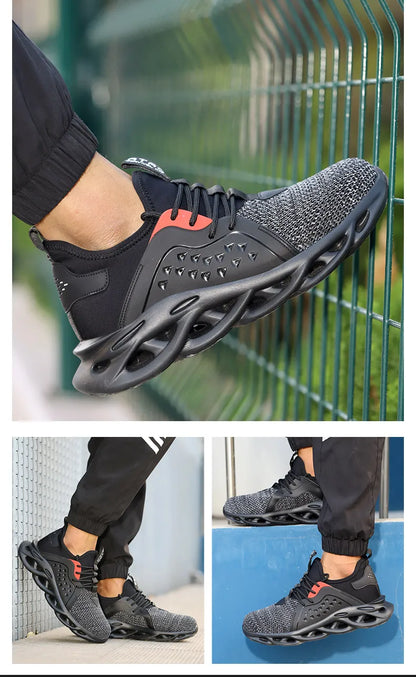 Chaussures de sécurité de travail pour hommes, baskets de travail légères et indestructibles, chaussures de sécurité à bout en acier, bottes de protection de sécurité, chaussures de toiture
