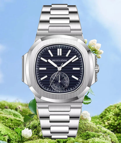 Relógio masculino ultrafino Specht & Söhne New Classic 40.8MM, movimento Japan VH60, vidro de safira, relógio desportivo 5980, resistente à água 50M