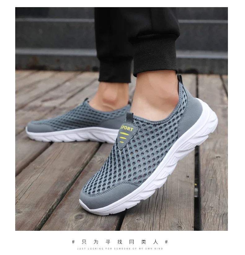 YRZL Lightweight Men Casual Shoes Breathable Slip on Male Casual Sneakers Anti-slip Men's Flats Outdoor Walking Shoes Size 39-46