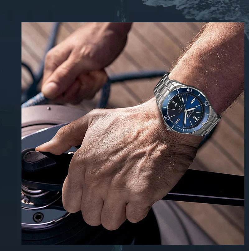 NORTH EDGE ANCHOR 42MM Men Mechanical Wristwatch Luxury Sapphire Glass MIYOTA 8215 Automatic Watches 10bar Waterproof Watch Men