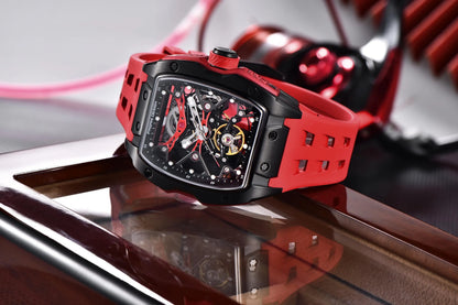 Novo Relógio de Pulso Masculino PAGANI DESIGN PDYS018 Automático Mecânico, Fashion Casual Skeleton, Safira e Aço Inoxidável