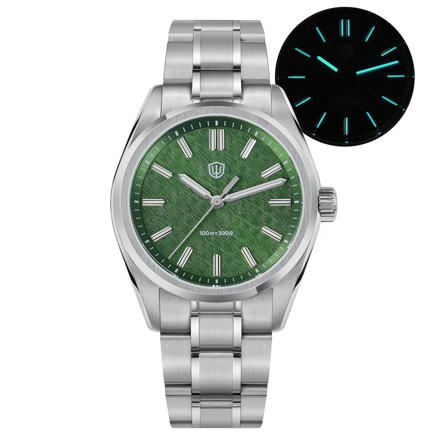 Watchdives New WD0003B ‌Aventurine Dial Watch VH31 Quartz Movement Sapphire Crystal Luminous 100m Waterproof 36mm Vintage Watch
