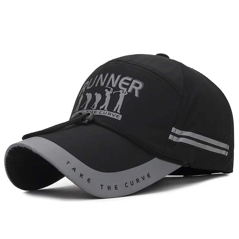 Men's Peaked Cap Adjustable Breathable Sports Cap Long Brim Sunscreen Baseball Cap For Men Fashion Boy Snapback Hat Caps