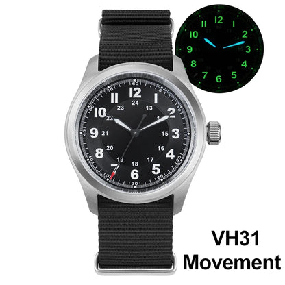 Militado ML08 Quartz Watch VH31/Ronda 515 Quartz Movement Vintage Watch Double Domed Sapphire Crystal BGW9 Luminous Men's Watch