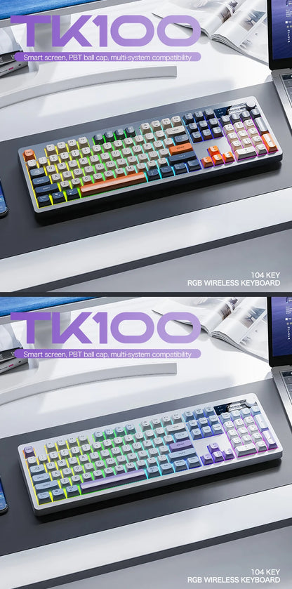 XUNFOX TK100 Wireless 2.4 Keyboard Bluetooth Dual-Mode Game Silent Office Notebook Universal Keyboard