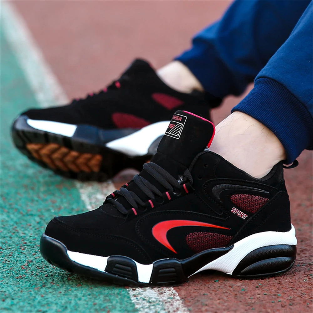 Plus Size Men's Trendy Color Block Sneakers, Comfortable Non-Slip Lace-Up Casual Durable Shoes for Men's Outdoor Activities