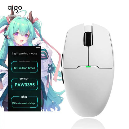 Aigo GM80 PLUS PRO bezdrátová myš Bluetooth PAW3311/PAW3395, lehká 1000HZ kabelová herní e-sportovní myš se třemi režimy, dárek