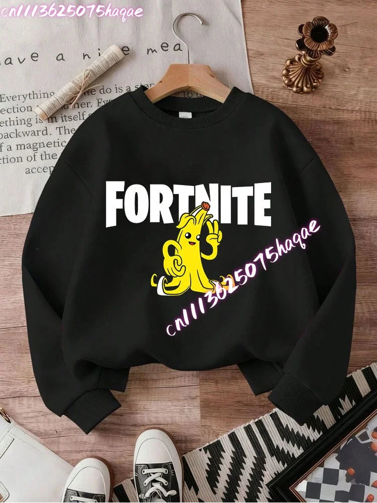 New Fortnite Kids Sweatshirts Cartoon Game Character Printed Hoodie Autumn Casual Children’s Tops Winter Baby Boys Clothing