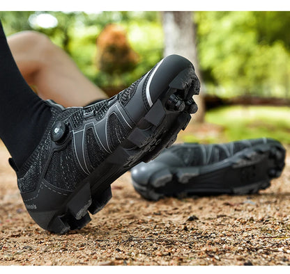 Pantofi de mountain bike pentru bărbați, pantofi de ciclism cu cataramă rapidă, compatibili cu pedalele cu sistem SPD, pentru interior și exterior, pantofi MTB pentru femei