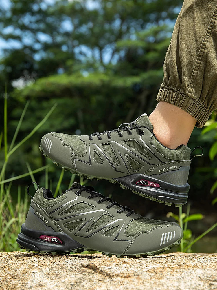 Men's Hiking Shoes Waterproof All-Terrain Outdoor Sneakers Non-Slip for Trekking Camping Tactical Training Outdoor Cycling