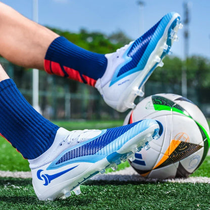 New Men Football Boots Match Adult Outdoor Sport Training Cleats Soccer Shoes Boys Long Spikes Breathable Non Slip Comfortable