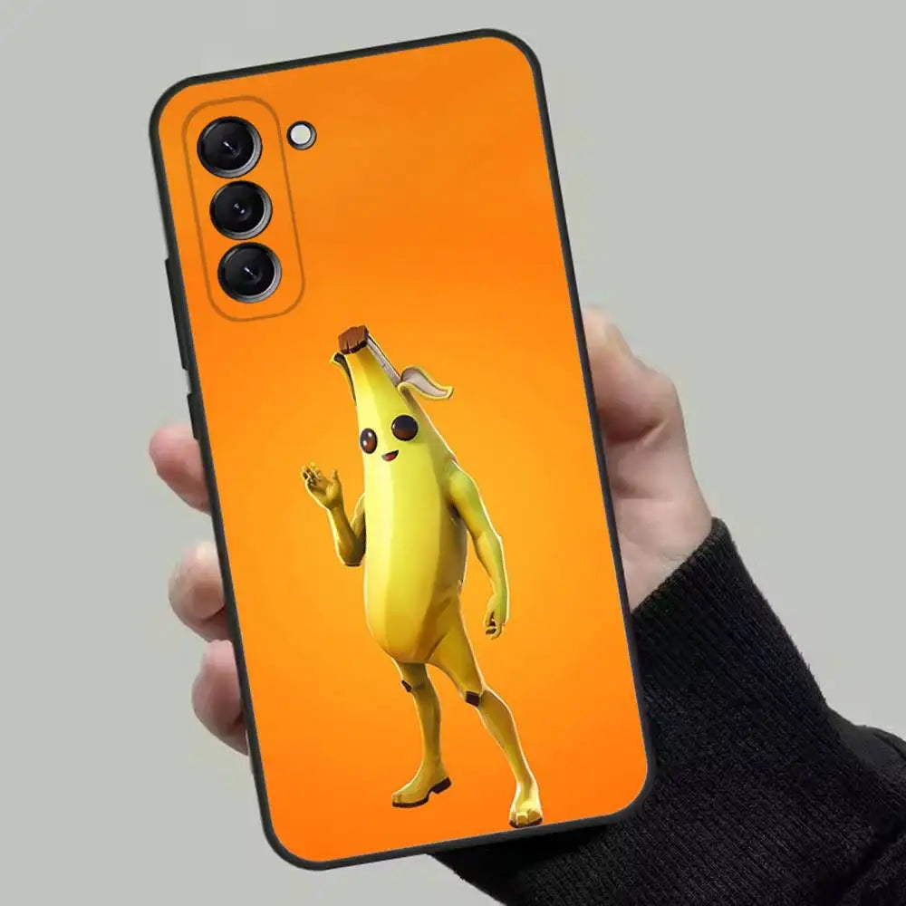 Capa de telemóvel M-Midas F-Fortnite para Samsung Galaxy A13,A21s,A22,A31,A32,A52,A53,A71,A80, capa preta flexível