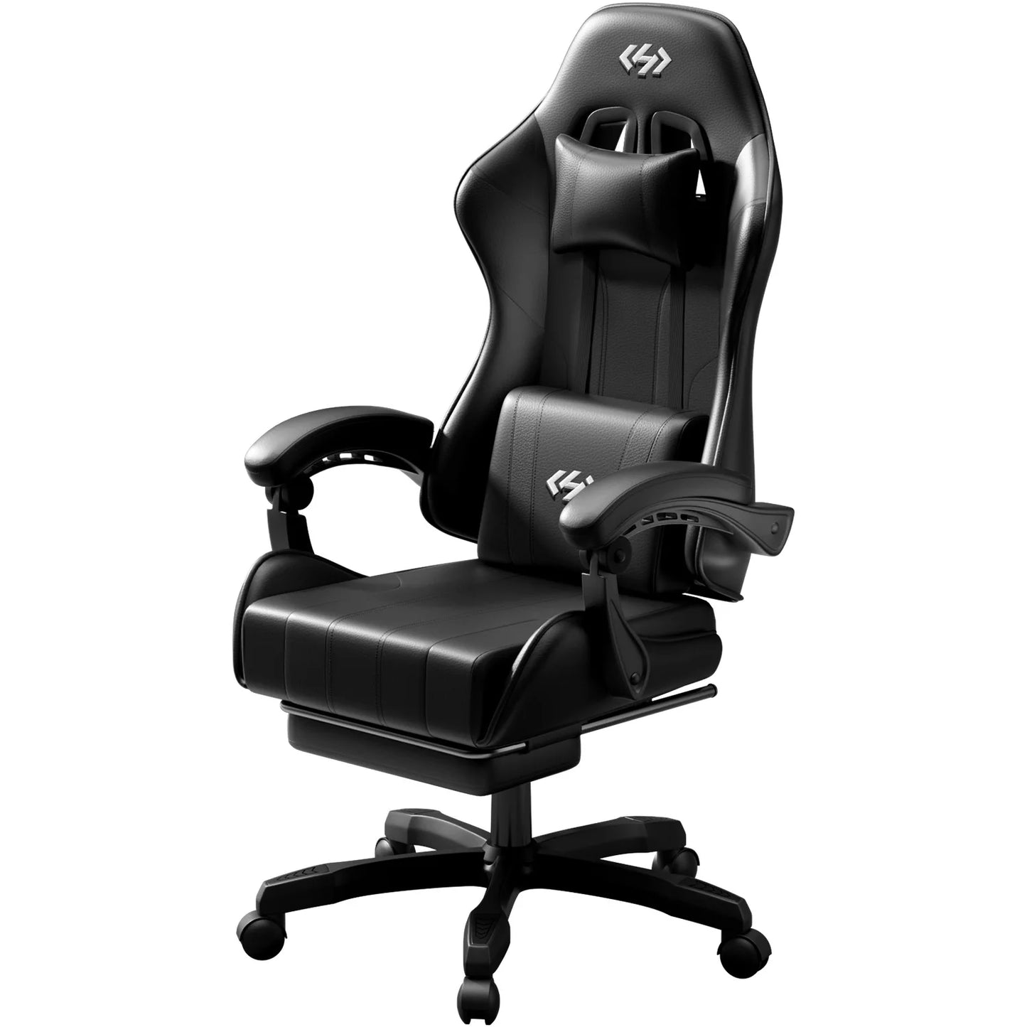 Silla gaming ergonómica, silla de oficina para ordenador con reposapiés y reposacabezas, silla de oficina para adultos con altura y respaldo ajustables
