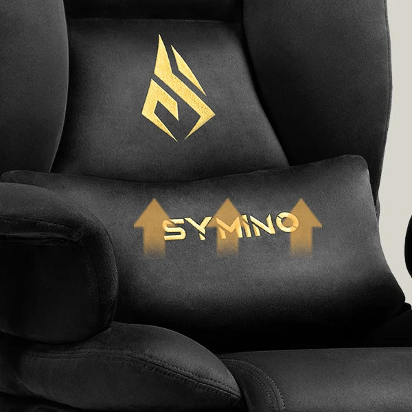 Symino Gaming Chair Faux Suede Office Chair with Footstool, Ergonomic Height Adjustable Swivel Chair, Comfortable Executive Chair for Gaming & Office
