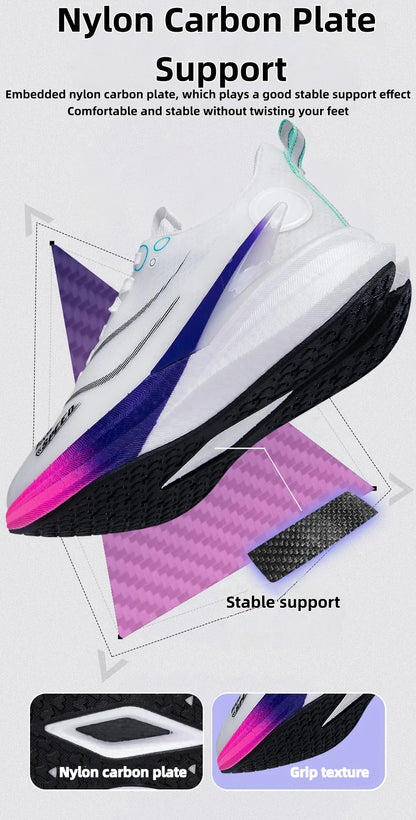 2025 Men's and Women's Professional Carbon Plate Marathon Running Shoes Shock Absorption Ultra-light Stable Support Sports Shoes