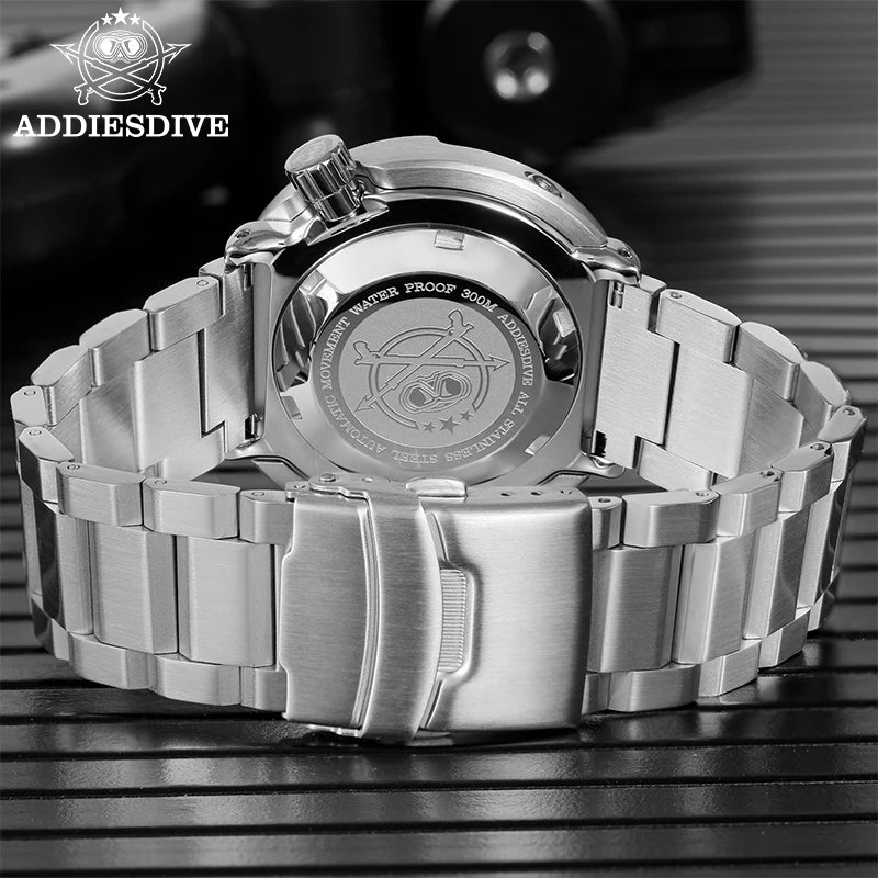 ADDIESDIVE2025 New Men's Mechanical Watch 8215 Movement Sapphire Glass Stainless Steel Watch Night Light Waterproof Diving Watch