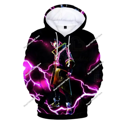 Суитшъри с качулка за момчета и момичета Fortnite, детски пуловер с 3D принт, суитшъри Battle Royale за мъже, есенна модна детска дреха