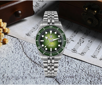 San Martin 37.5mm 40mm Men Diver Watch Miyota 9015 Enamel Dial Luxury Automatic Mechanical Wristwatch Waterproof 200m SN0148