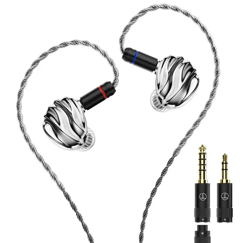 TRN SHELL 4DD 1, écouteurs intra-auriculaires IEM avec haut-parleurs hybrides planaires, câble détachable de 0,78 mm, écouteurs filaires Hi-Fi pour la musique, conception de buse de réglage, casque.