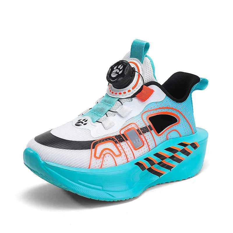 Children's Running Shoes Comfortable Mesh Boys Outdoor Training Shock-Absorbing Tennis Shoes New Hollow Breathable Casual Shoes