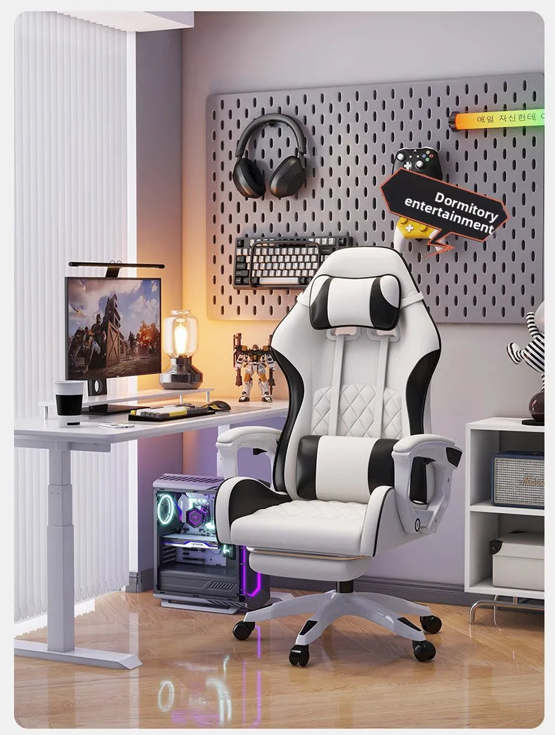 Sedia e-sport da uomo confortevole per sessioni prolungate, sedia da computer reclinabile per il relax, schienale