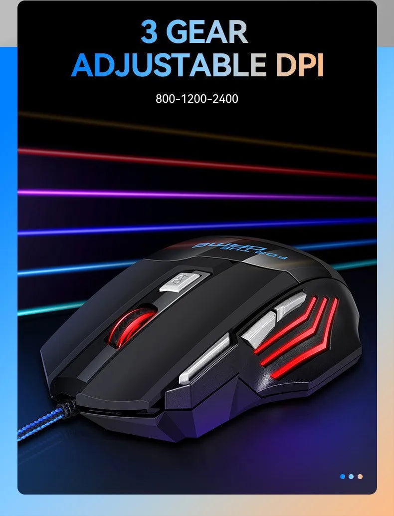 G6 kabelgebundene USB-Gaming-Maus mit 7 Tasten, Scrollrad, 5500DPI einstellbarem optischem Sensor und ergonomischem E-Sport-Design für Laptop, PC, Xiaomi