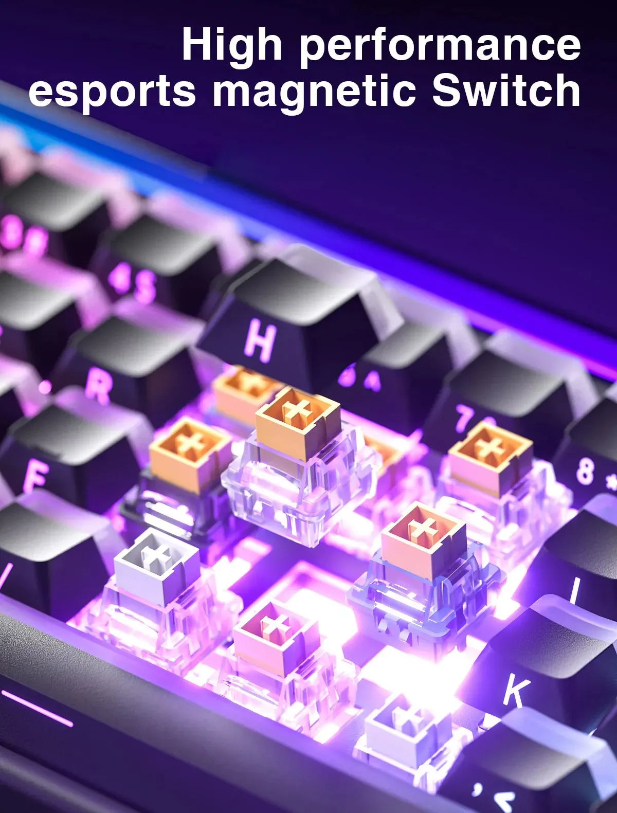 Tastiera AULA HERO 68HE con switch magnetici RGB, tastiera meccanica gaming Rapid Trigger, polling rate 8K, cablata, eSport personalizzata