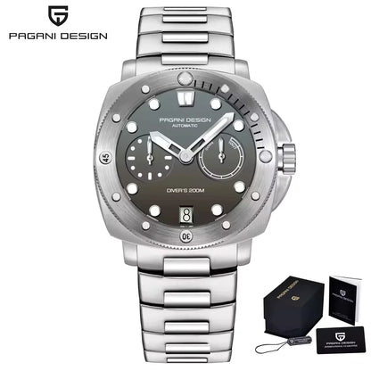 PAGANI DESIGN Men's Watches New Diver Automatic Mechanical Watch Sapphire Stainless Steel Sport 20 Bar Clock