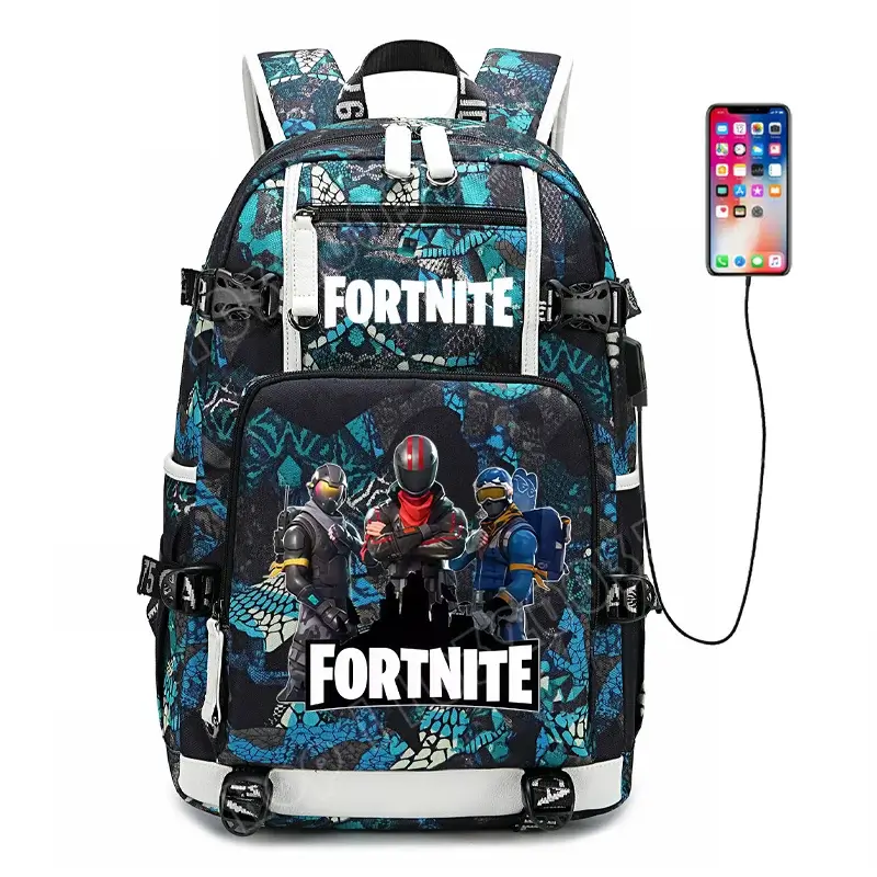Fortnite Game Print Student Backpack Boys Girls Large Capacity School Bag Waterproof Lightweight Durable Bookbag Birthday Gift