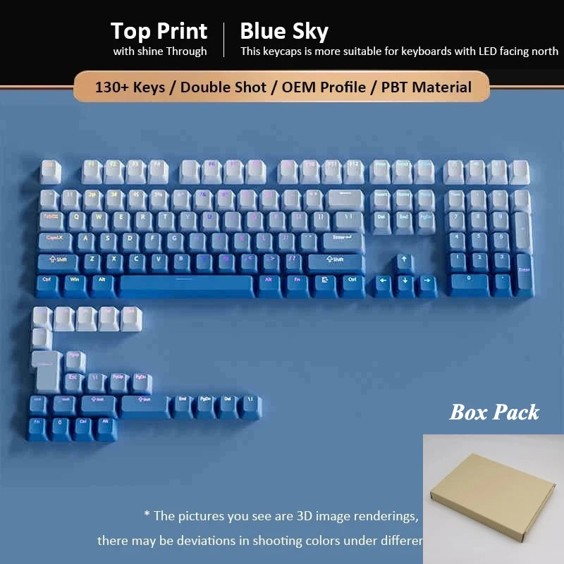 133+ Keys OEM Profile Gradient Keycaps For Cherry MX Switch Mechanical Gamer Keyboard PBT backlit RGB Keycap ISO Layout Key caps