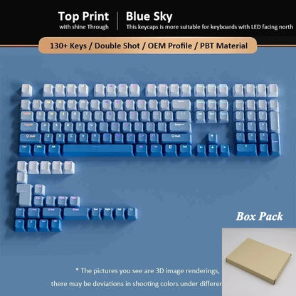 133+ Keys OEM Profile Gradient Keycaps For Cherry MX Switch Mechanical Gamer Keyboard PBT backlit RGB Keycap ISO Layout Key caps
