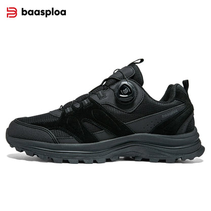 Baasploa Men Hiking Sneakers Outdoor Fashion Lightweight Breathable Shoes Male Casual Anti-Skid Wear-Resistant Climbing Shoes