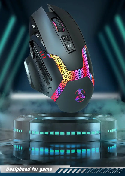 Ratón gaming con cable, 12000 DPI ajustables, programación de macros, retroiluminación RGB, diseño ergonómico y tecla de disparo para e-sports, ratón para PC