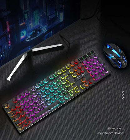 2026NEW RGB Gaming Mechanical Keyboard USB Wired 104 Keys Keyboard Backlit Black Red Blue Light for Computer Laptop Pro Keyboard