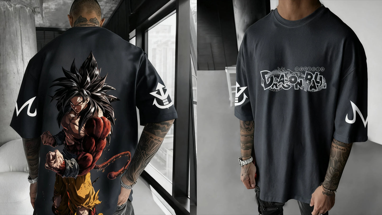 Dragon Ball Anime Super Saiyan 4 T-shirt 2025 Summer Men's and Women's Street Loose Casual Versatile Parent Child Clothing Top