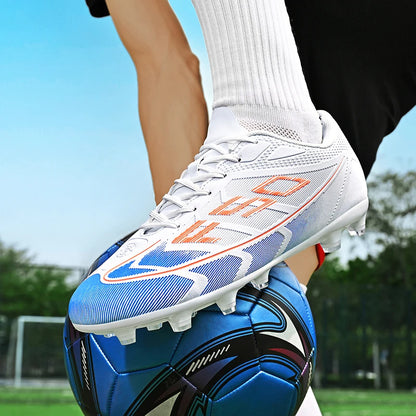 Chaussures de football pour jeunes, crampons pour terrain dur, fermeture à lacets, chaussures de football pour enfants, garçons et filles, chaussures d'entraînement pour activités de plein air.