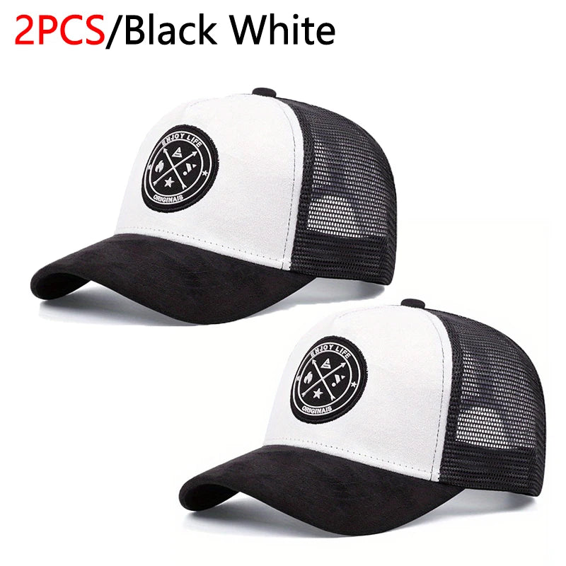 Summer Mesh Baseball Cap Women Men ENJOY LIFE Letter Patch Snapback Hat Casual Breathable Unisex Street Hip Hop Trucker Caps